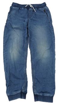 Modré jogger rifle s elastickým pasem H&M