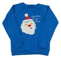 Modrá vianočná mikina so Santou