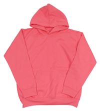 Neónově ružová mikina s kapucňou