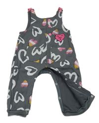 Šedé laclové podšité tepláky se srdíčky Canada