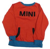 Červeno-modrá mikina s nápisom MINI
