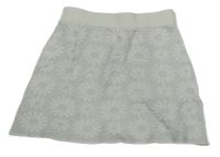 Sivo-biela sukňa s kvietkami Zara