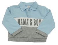 Belaso-sivá polo mikina s nápisom Shein