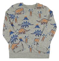 Sivá mikina s dinosaurami M&S
