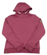 Vínová bodkovaná á mikina s kapucňou Yigga