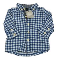 Nové - Tmavomodro-bílá kostkovaná košile Next