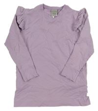 Lila mikinová tunika s volánikmi NOSH