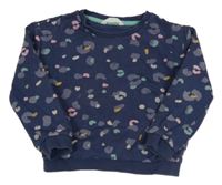 Tmavomodrá mikina so vzorom M&S