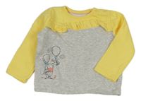 Šedo-žlutá mikina s medvídkem Pú Disney