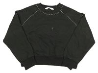 Tmavosivá crop mikina so cvokmi  H&M