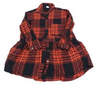 Červeno-černé kostkované košilové šaty Next 