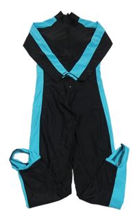 Černo-tyrkysový UV overal Sbart