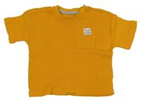 Oranžové úpletové tričko s vreckom C&A