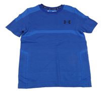 Safírové proužkované sportovní thermo tričko Under Armour