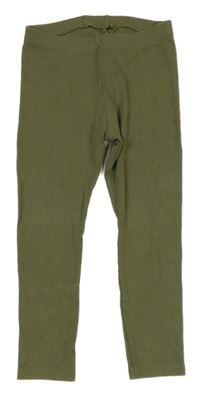 Khaki rebrované legíny George