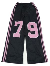 Čierne culottes nohavice s číslom
