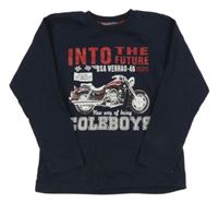 Tmavomodré triko s motorkou Cole boys