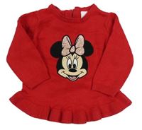 Červený sveter s Minnie Disney