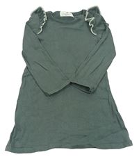 Šedokhaki pletené šaty s volánikmi zn. H&M