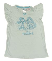 Světlemátové tričko s Frozen a volánikmi H&M