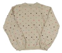 Svetlobéžový sveter s 3D bodky zn. H&M
