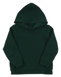 Smaragdová rebrovaná mikina s kapucňou SHEIN