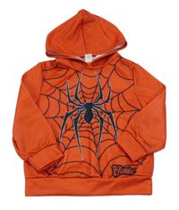 Červená mikina s pavoukem a kapucňou