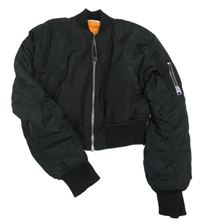 Černý šusťákový zateplený crop bomber H&M