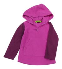 Fuchsiovo-mahagónovoá fleecová funkčná mikina s vreckom a kapucňou MOUNTAIN WAREHOUSE