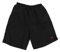 Černé plážové kraťasy s logem Slazenger