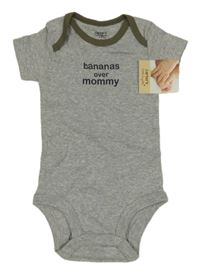 Nové  - šedé melírované body s nápisy carter's