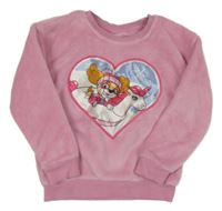 Ružová plyšová mikina so srdiečkom s PAW PATROL - Skye nickelodeon