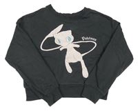 Čiernošedá oversize crop mikina s pokémonem H&M