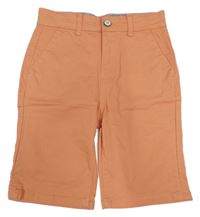 Oranžové plátenné chino kraťasy Primark