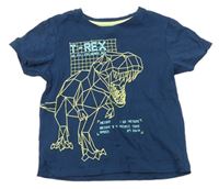 Tmavomodré tričko s dinosaurom Pep&Co