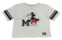 Bílé crop tričko s Mickeym C&A
