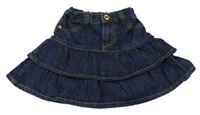 Tmavomodrá rifľová vrstvená sukňa Denim Co.