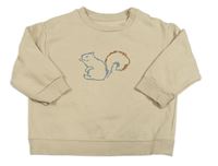 Béžová mikina s veverkou Uniqlo