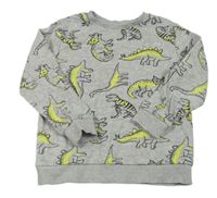 Šedá melírovaná mikina s dinosaury Everyday