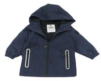 Tmavomodrá šušťáková lehce zateplená bunda s kapucňou zn. F&F