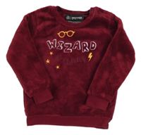 Vínová chlpatá mikina s obrázky - Harry Potter