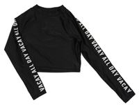Černé UV crop triko s nápisem H&M