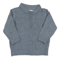 Modrý melírovaný ľahký polo sveter F&F