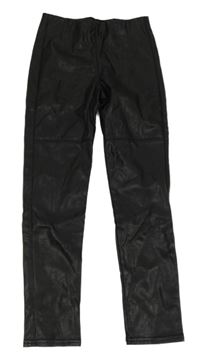 Černé koženkové legíny H&M