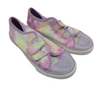 Žluto-lila-růžové batikované tenisky Dunnes vel. 30
