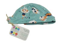 Nové - Zelená bavlněná čepice se zvířaty