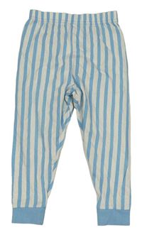 Bílo-modré pruhované pyžamové kalhoty George