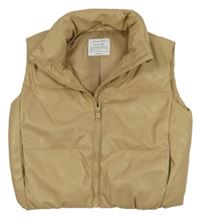 Piesková á koženková zateplená crop vesta Primark