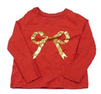 Červené triko s mašlí Primark