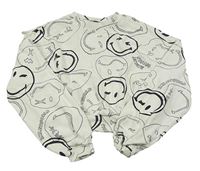 Smotanová crop mikina so smajlíkmi H&M